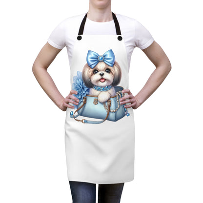 Blue Bow Shih Tzu Apron