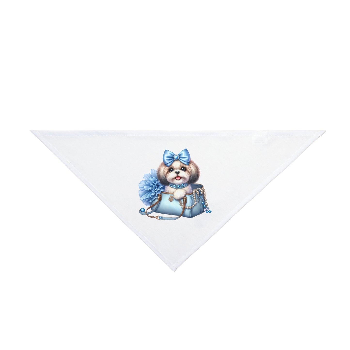 Blue Bow Shih Tzu Pet Bandana - Shih Tzu Gifts