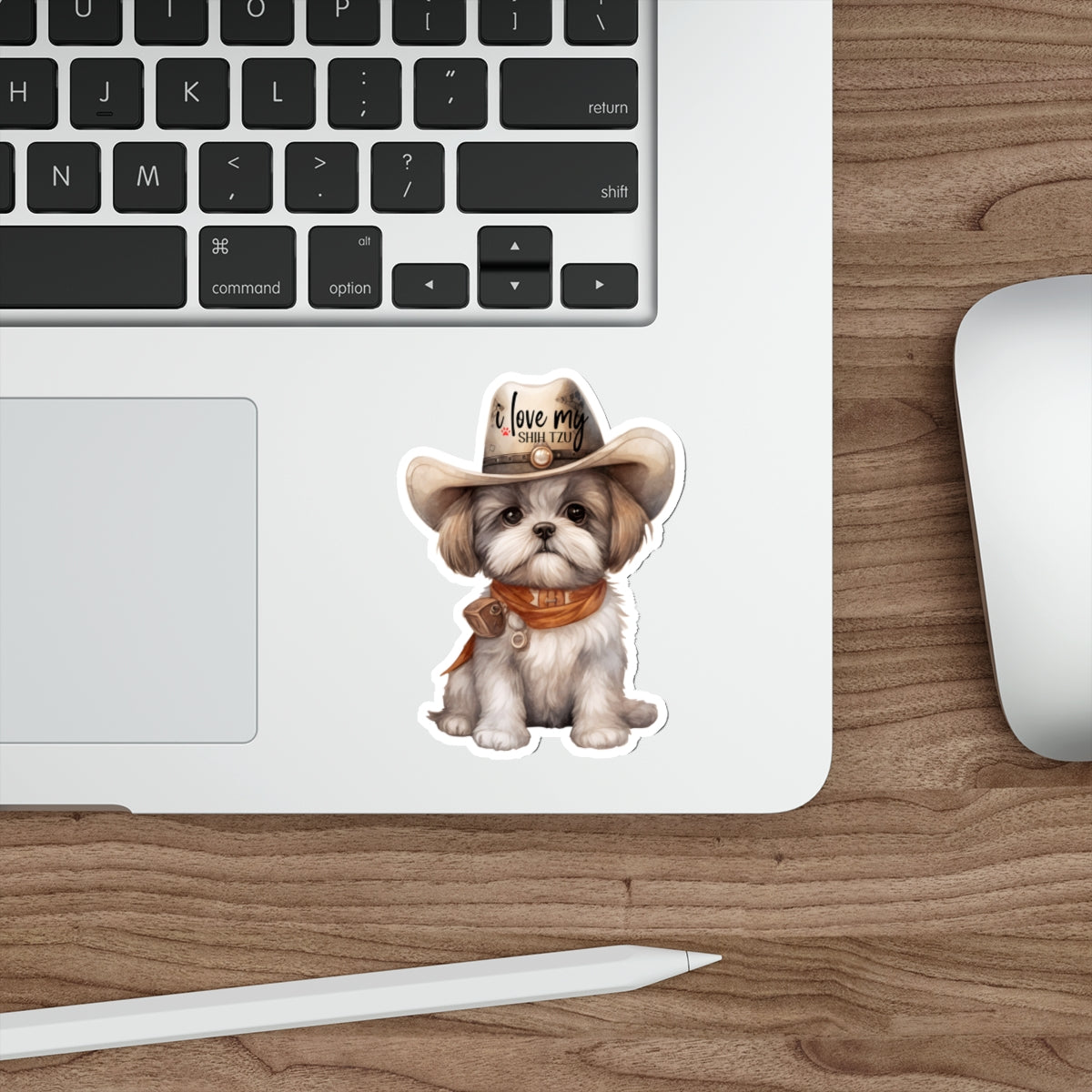 Cowboy Shih Tzu Die-Cut Stickers