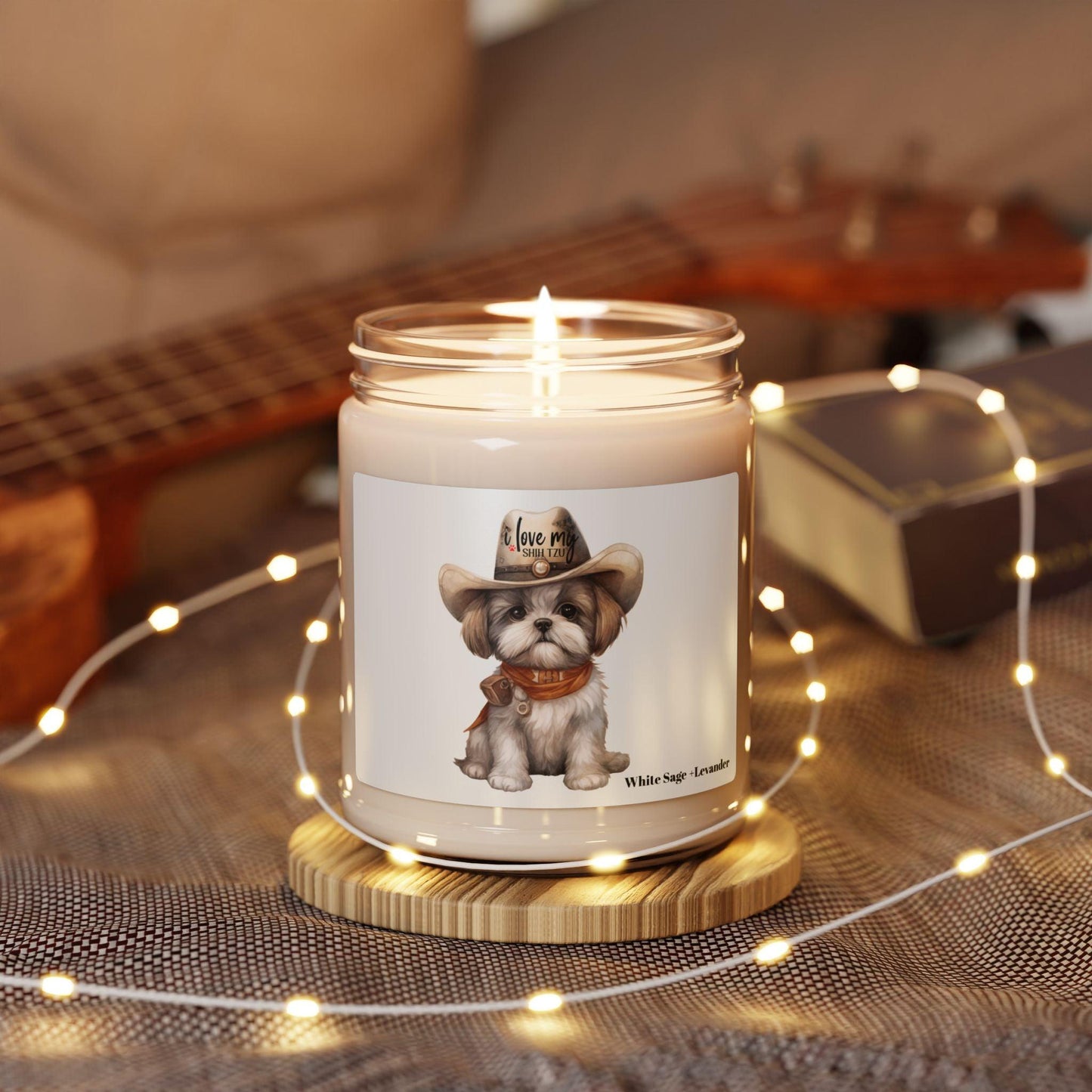 Cowboy Shih Tzu Scented Soy Candle, 9oz - Shih Tzu Gifts