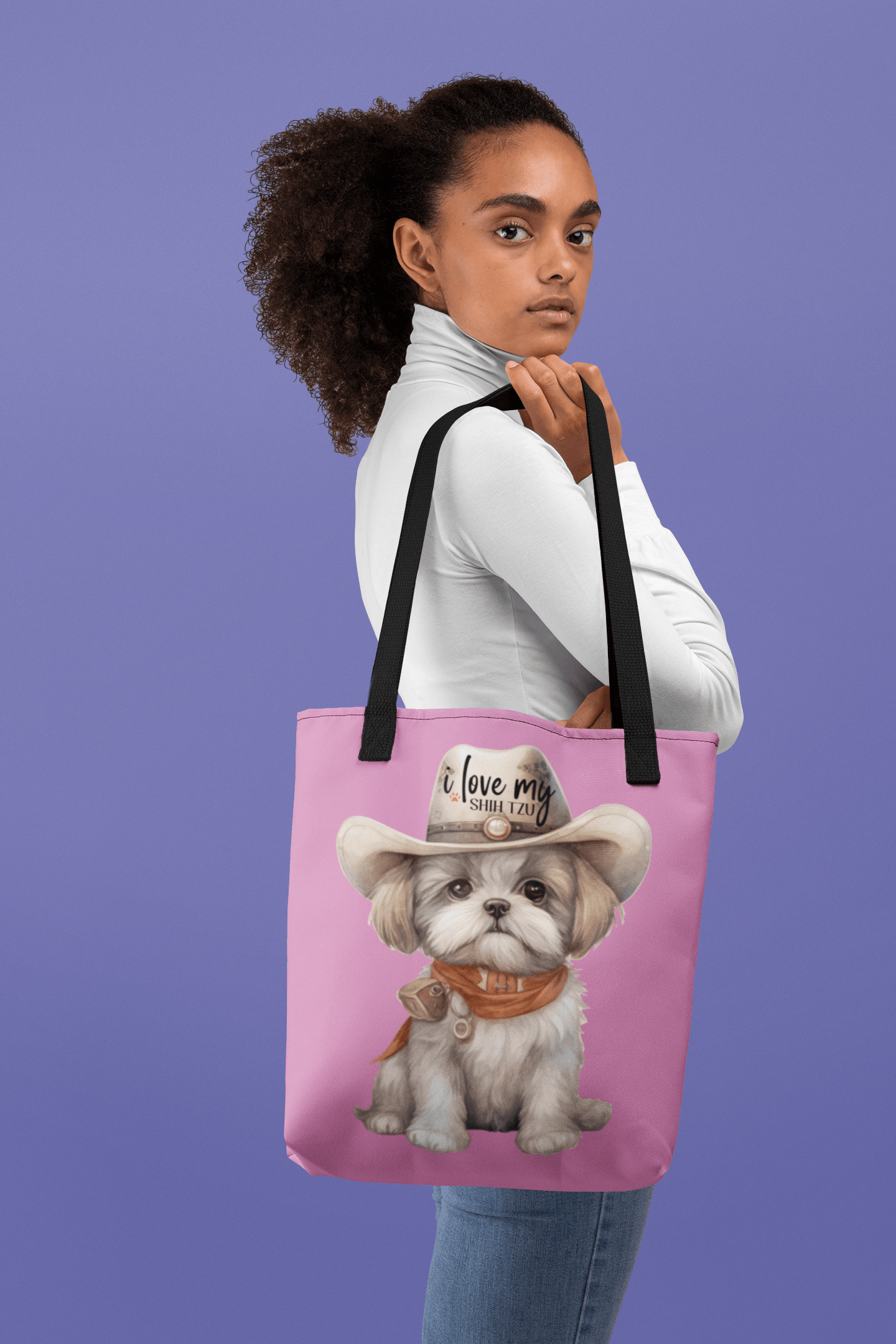 Cowboy Shih Tzu Tote Bag - Shih Tzu Gifts