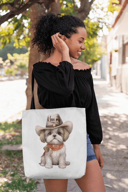 Cowboy Shih Tzu Tote Bag - Shih Tzu Gifts