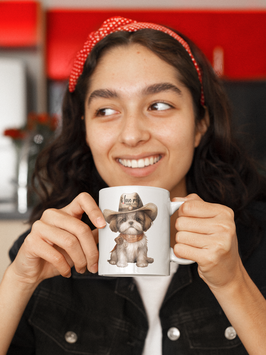 Cowboy Shih Tzu Ceramic Mug