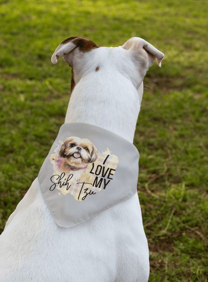 I Love My Shih Tzu Pet Bandana - Shih Tzu Gifts