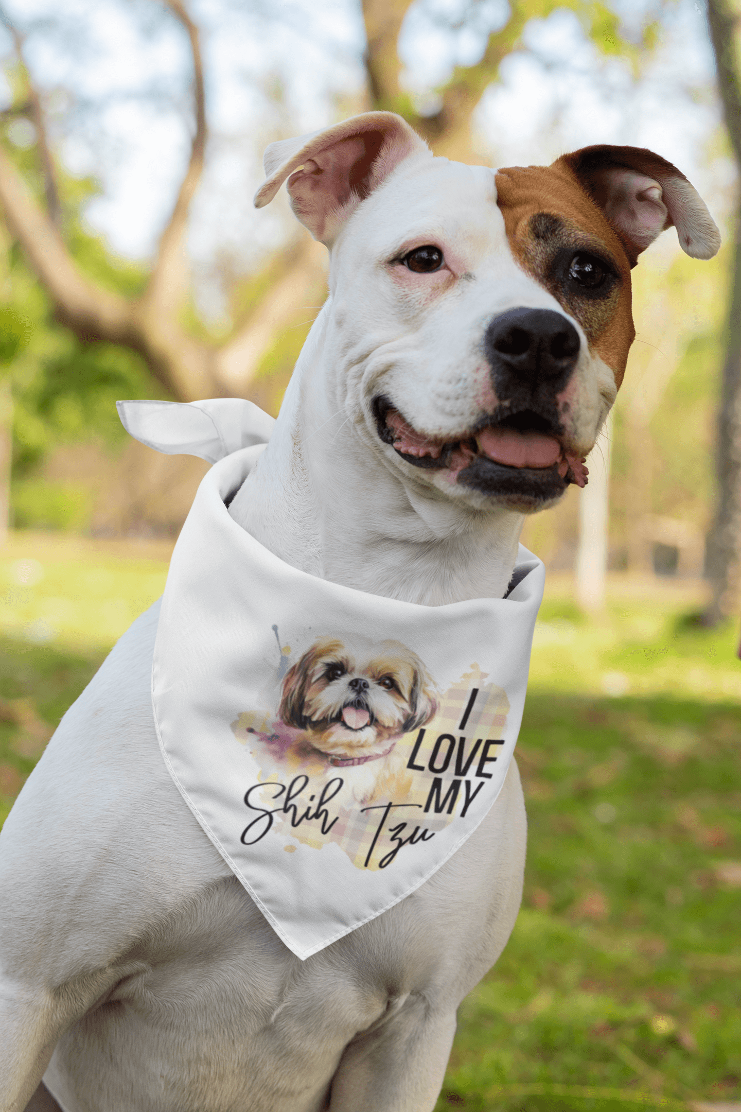 I Love My Shih Tzu Pet Bandana - Shih Tzu Gifts