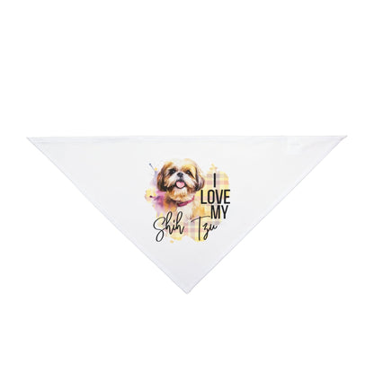 I Love My Shih Tzu Pet Bandana - Shih Tzu Gifts