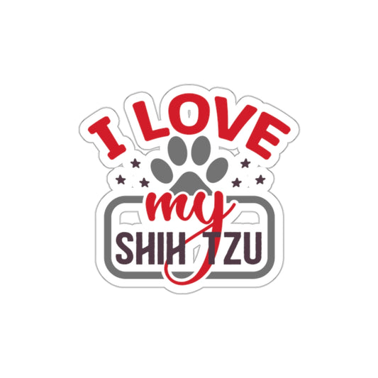 I Love My Shih Tzu Die-Cut Stickers - Shih Tzu Gifts