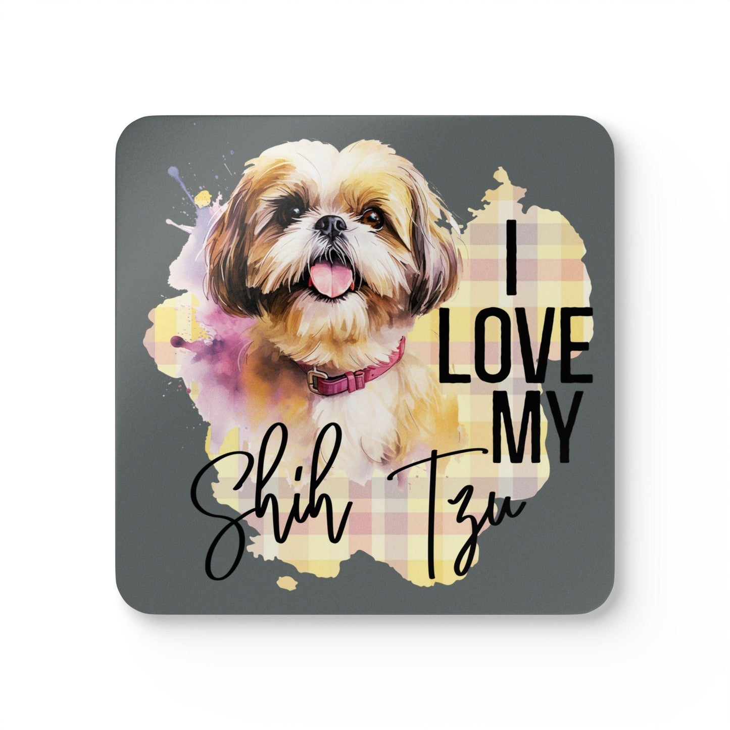 I Love My Shih Tzu Corkwood Coaster Set - Shih Tzu Gifts