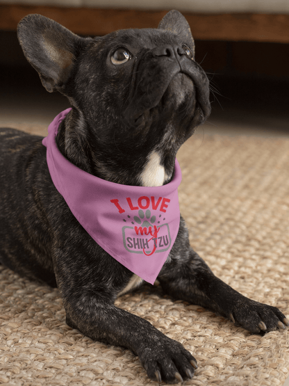 I Love My Shih Tzu Pet Bandana - Shih Tzu Gifts