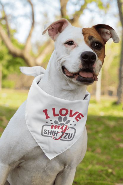 I Love My Shih Tzu Pet Bandana - Shih Tzu Gifts