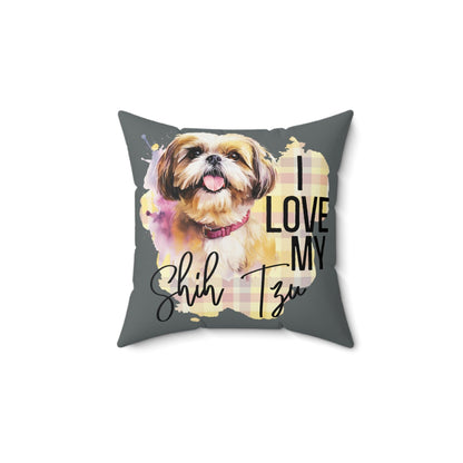 I Love My Shih Tzu Square Pillow - Shih Tzu Gifts