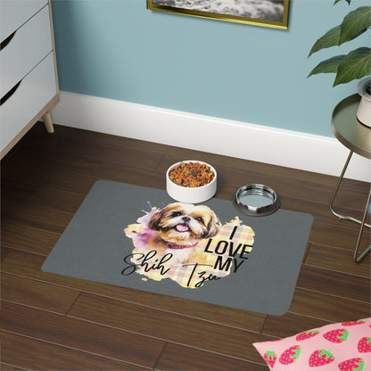 I Love My Shih Tzu Pet Food Mat - Shih Tzu Gifts