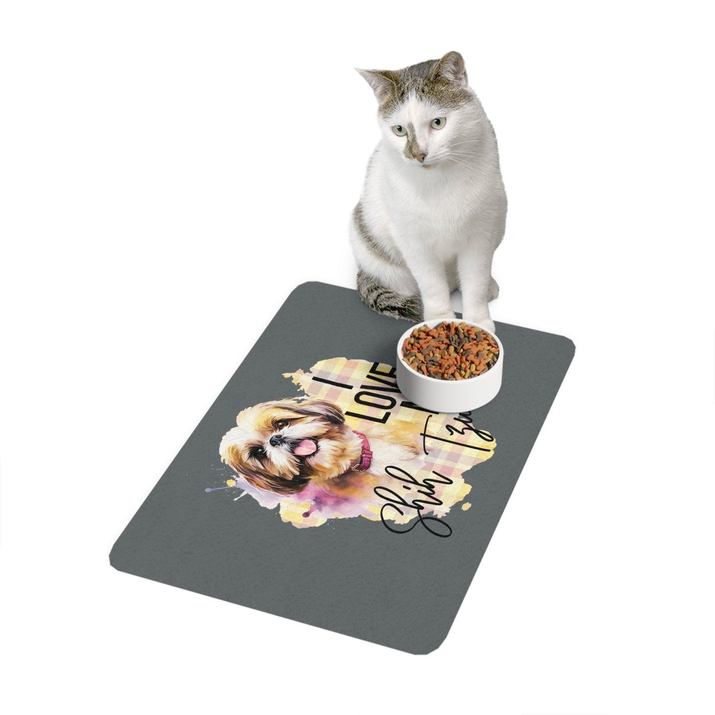 I Love My Shih Tzu Pet Food Mat - Shih Tzu Gifts