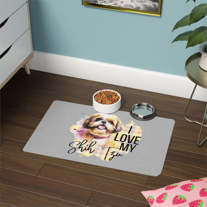 I Love My Shih Tzu Pet Food Mat - Shih Tzu Gifts