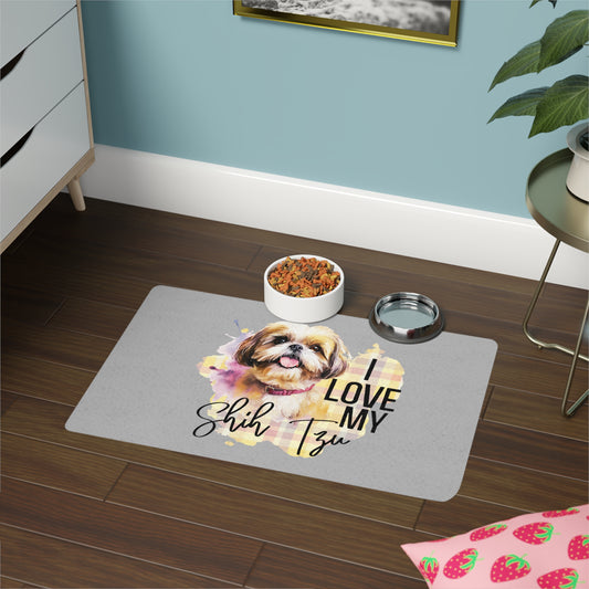 I Love My Shih Tzu Pet Food Mat