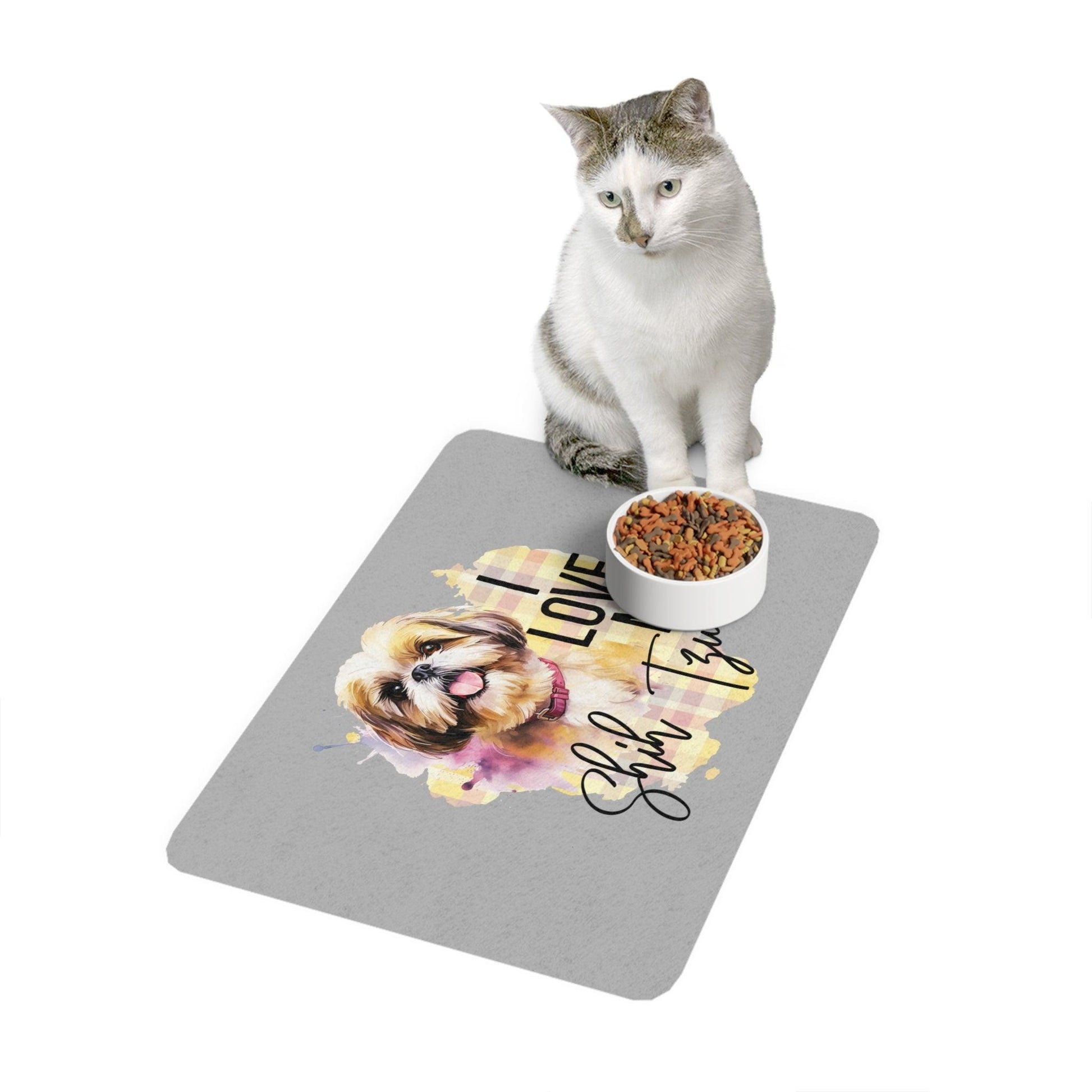 I Love My Shih Tzu Pet Food Mat - Shih Tzu Gifts