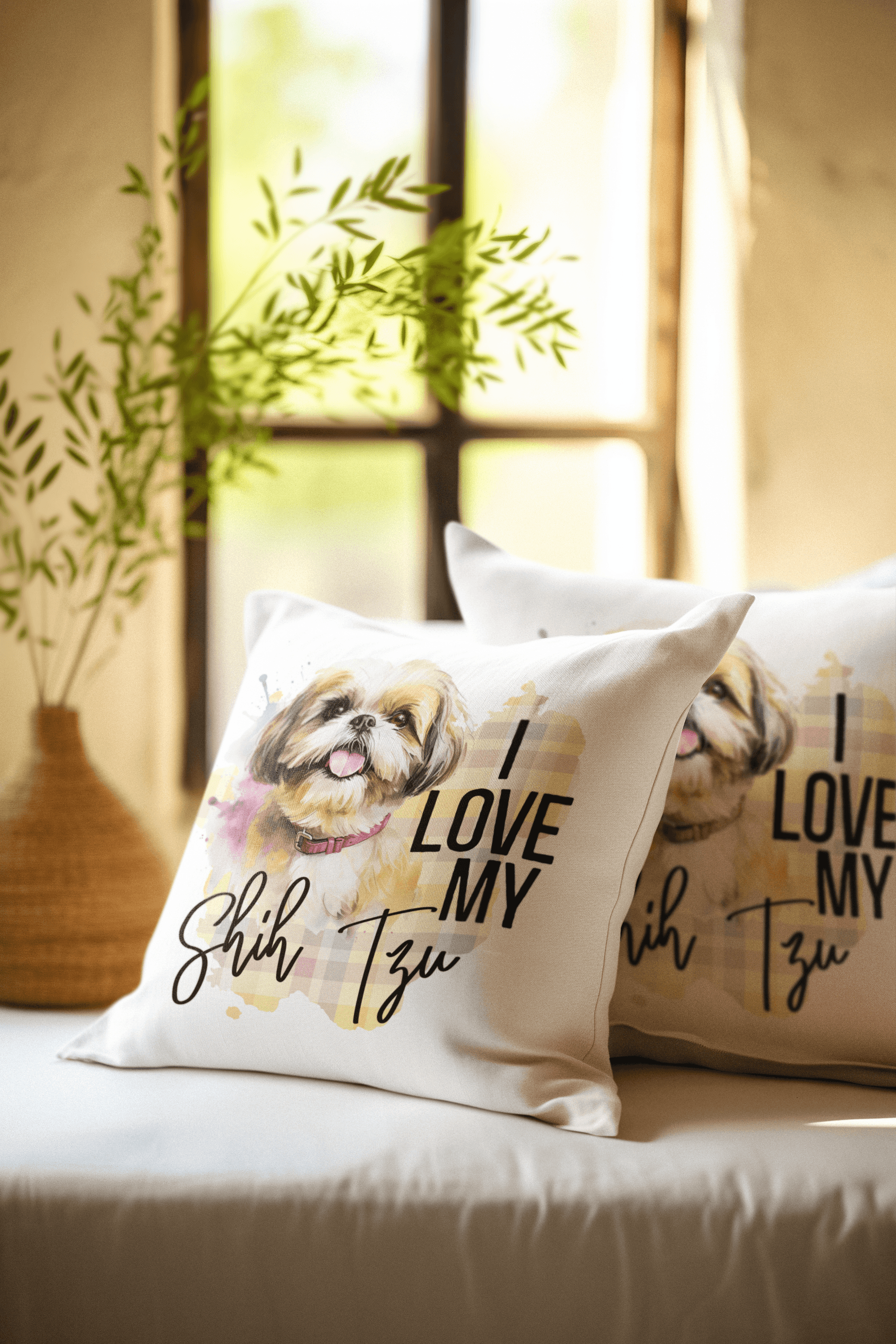 I Love My Shih Tzu Square Pillow - Shih Tzu Gifts