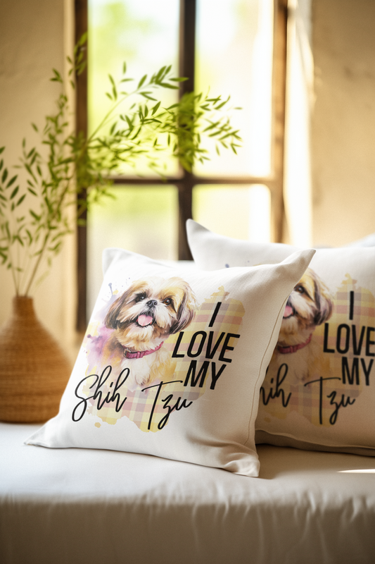 I Love My Shih Tzu Square Pillow