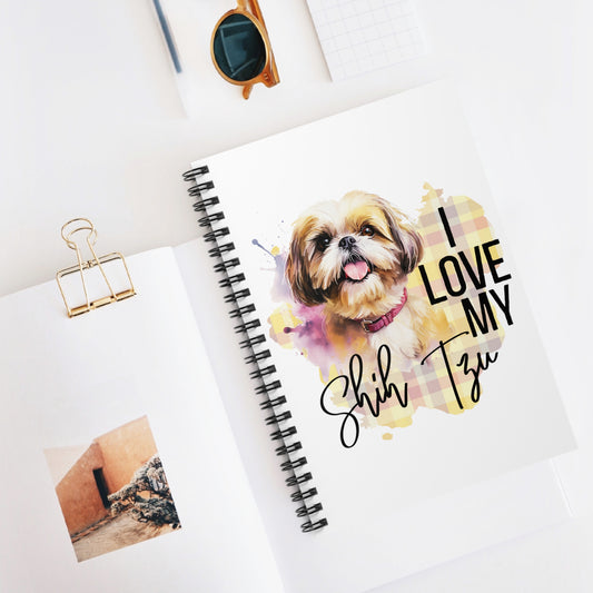 I Love My Shih Tzu Ruled Line Spiral Notebook - Shih Tzu Gifts