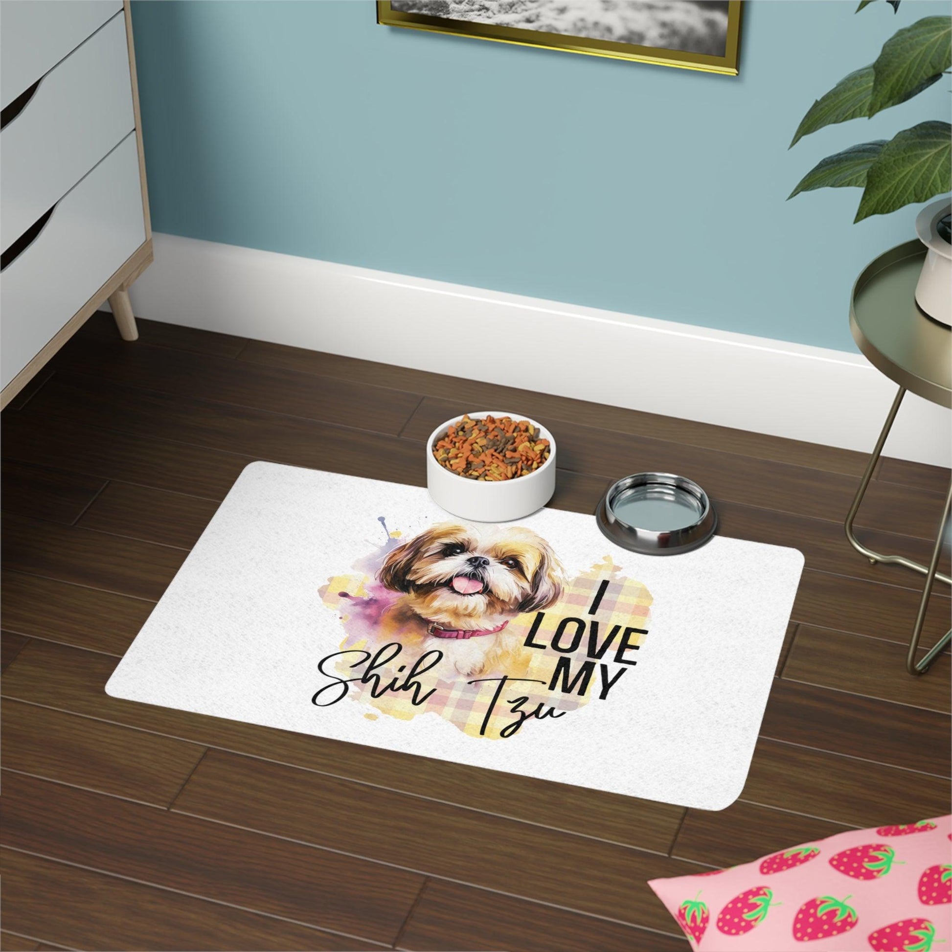 I Love My Shih Tzu Pet Food Mat - Shih Tzu Gifts