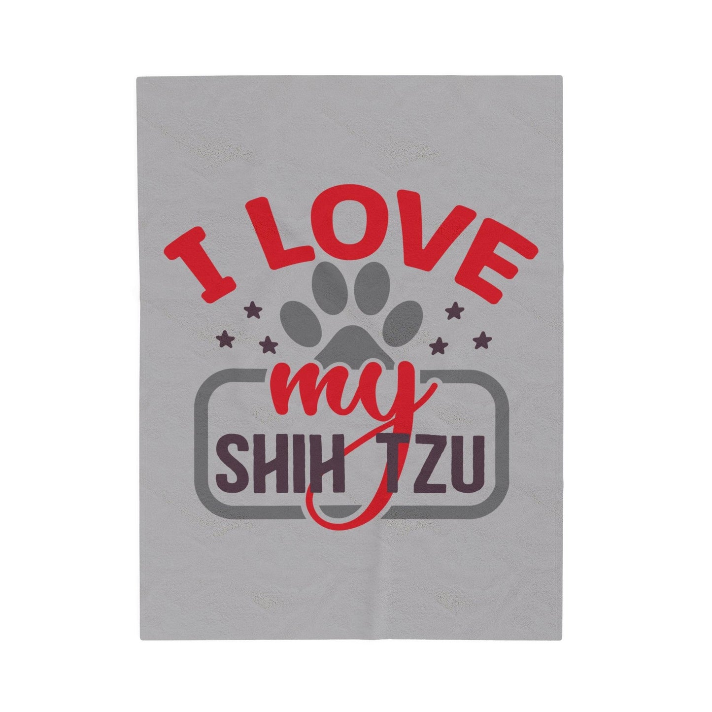 I Love My Shih Tzu Velveteen Plush Blanket - Shih Tzu Gifts