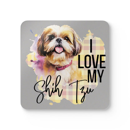 I Love My Shih Tzu Corkwood Coaster Set - Shih Tzu Gifts