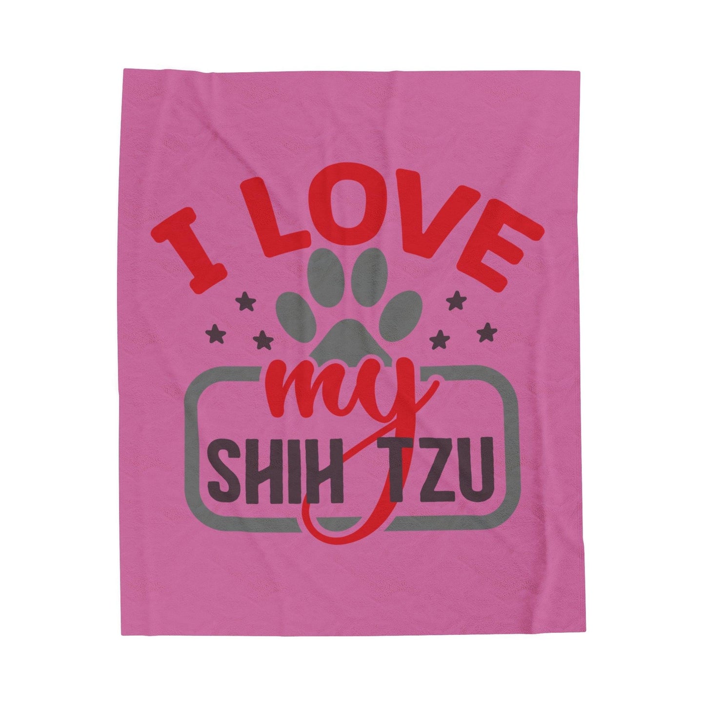 I Love My Shih Tzu Velveteen Plush Blanket - Shih Tzu Gifts