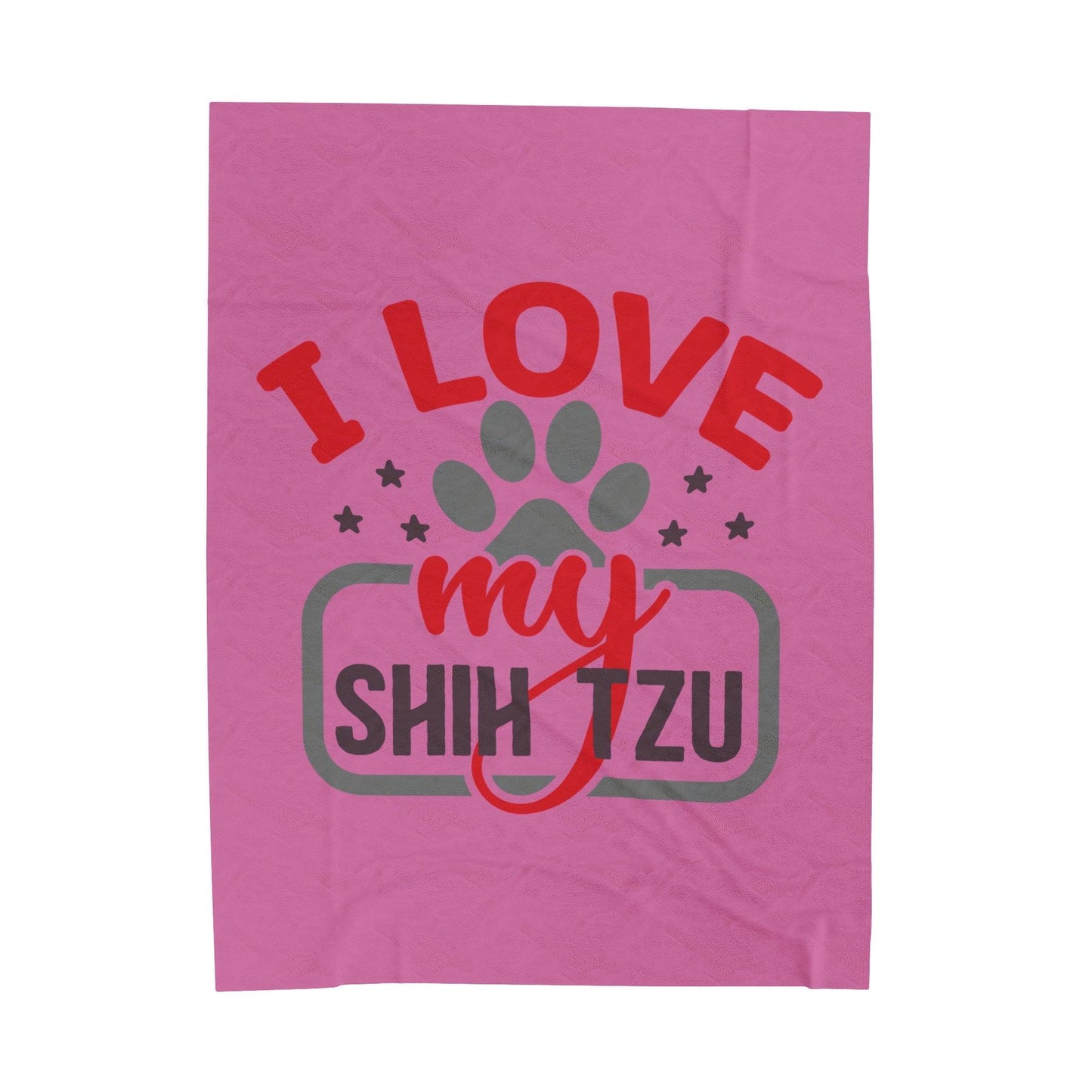 I Love My Shih Tzu Velveteen Plush Blanket - Shih Tzu Gifts