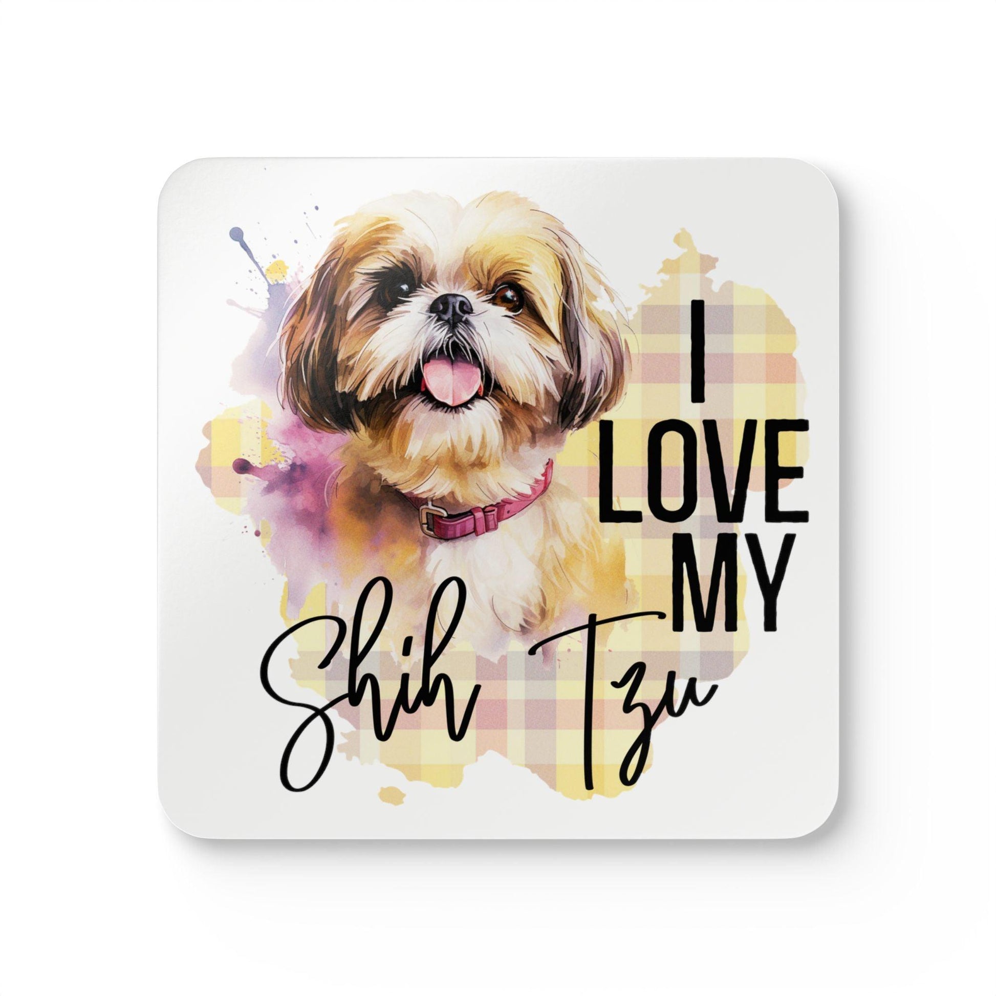 I Love My Shih Tzu Corkwood Coaster Set - Shih Tzu Gifts