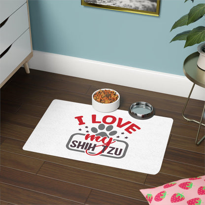 I Love My Shih Tzu Pet Food Mat - Shih Tzu Gifts