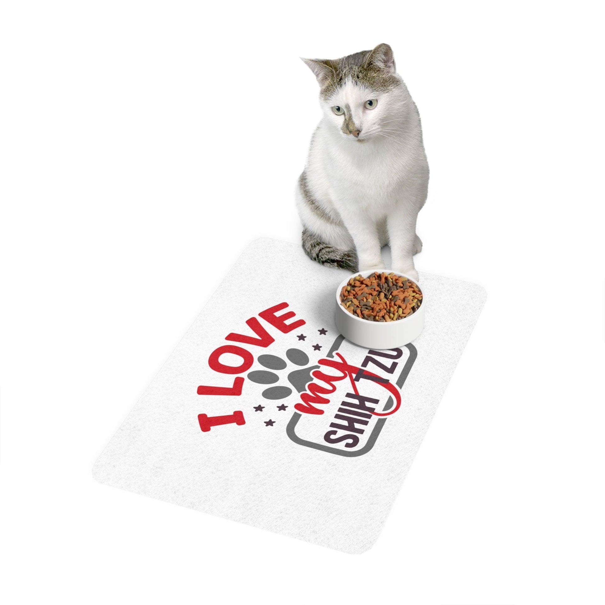 I Love My Shih Tzu Pet Food Mat - Shih Tzu Gifts