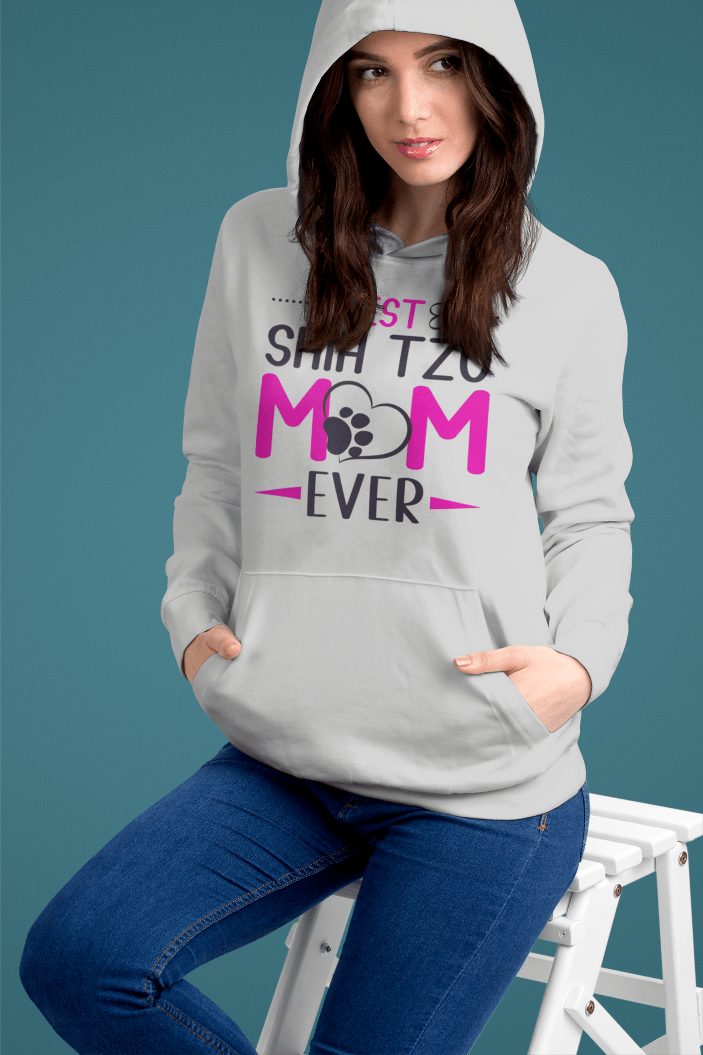 Best Shih Tzu Mom Ever Hooded Sweatshirt - Shih Tzu Gifts