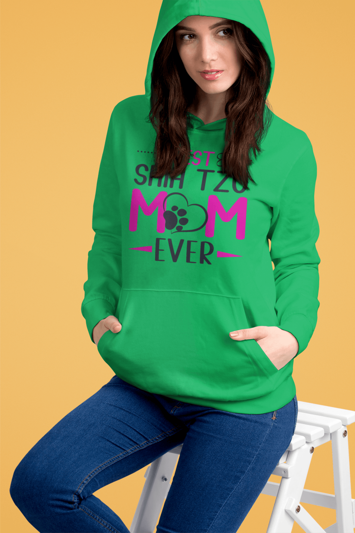 Best Shih Tzu Mom Ever Hooded Sweatshirt - Shih Tzu Gifts