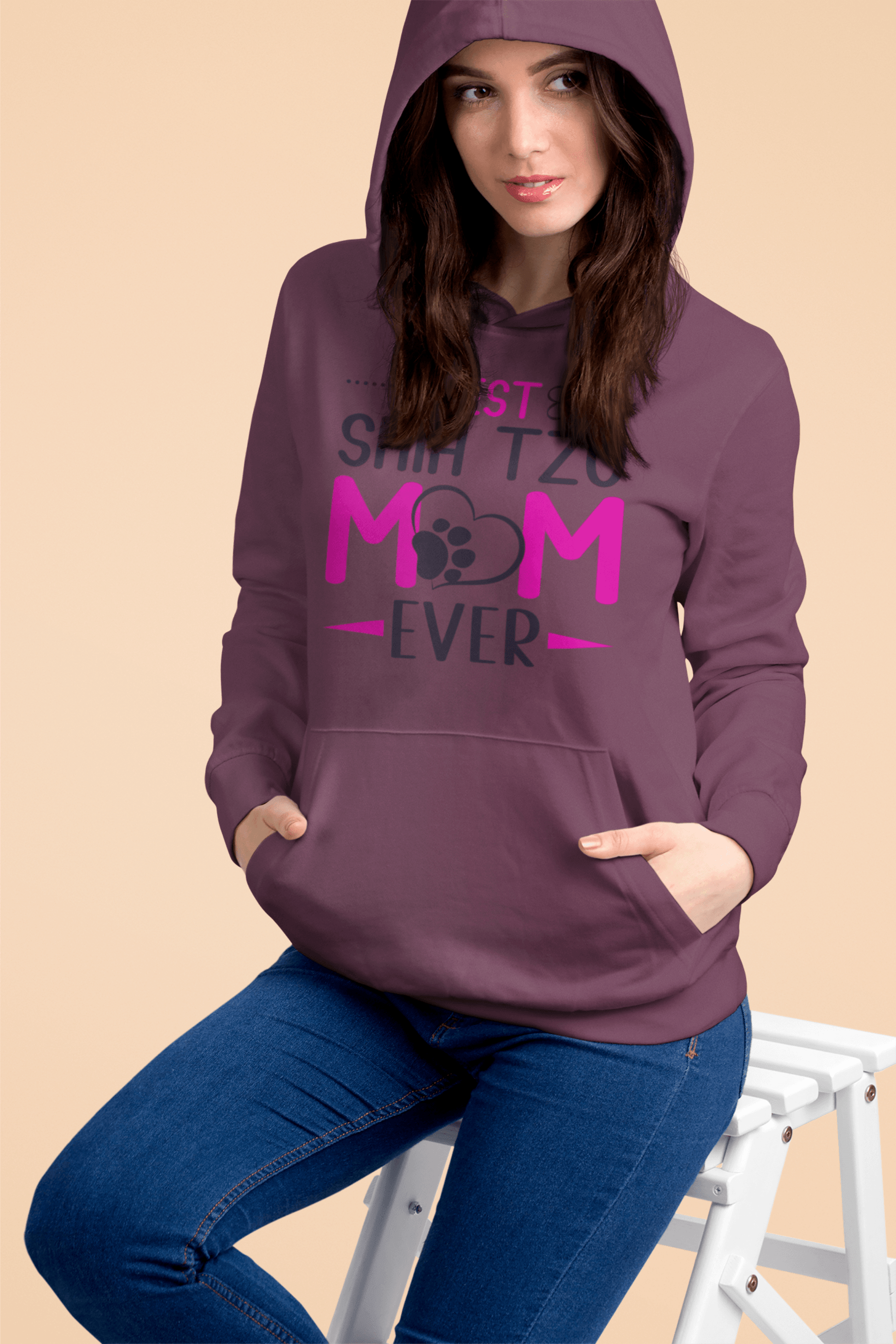 Best Shih Tzu Mom Ever Hooded Sweatshirt - Shih Tzu Gifts