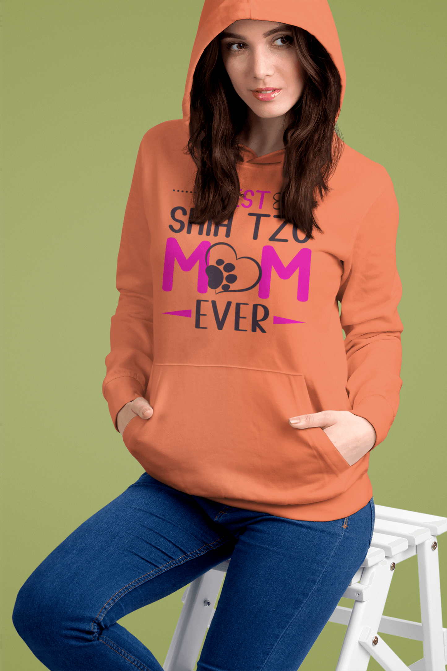 Best Shih Tzu Mom Ever Hooded Sweatshirt - Shih Tzu Gifts