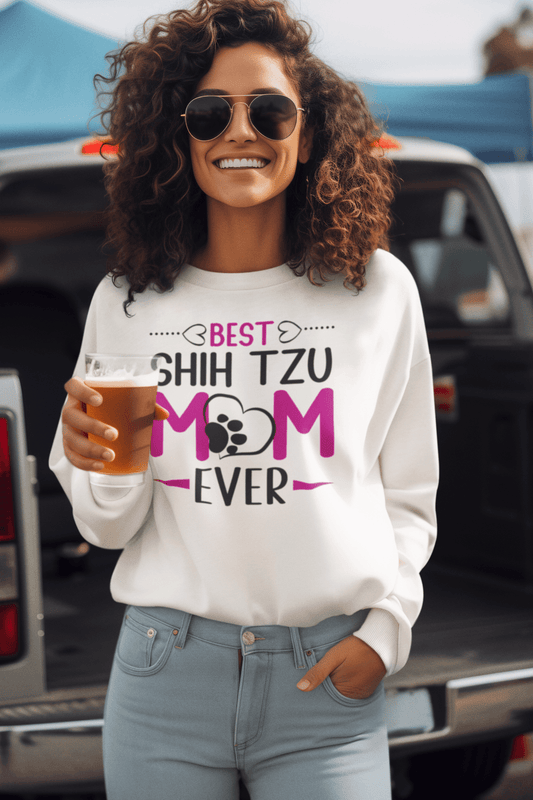 Best Shih Tzu Mom Ever Sweatshirt - Shih Tzu Gifts