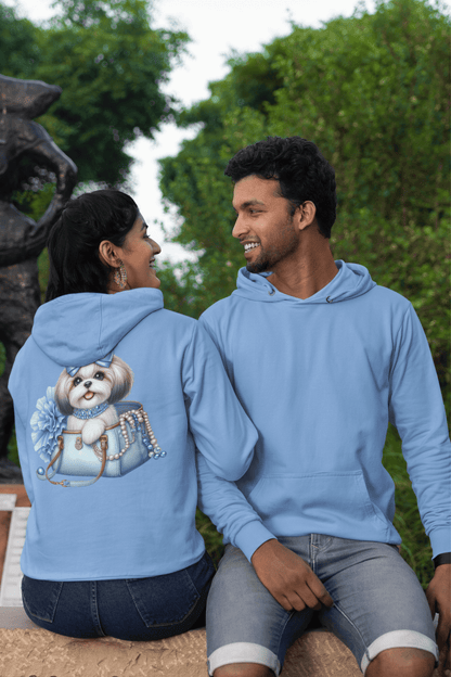 Blue Bow Shih Tzu Hooded Sweatshirt - Shih Tzu Gifts