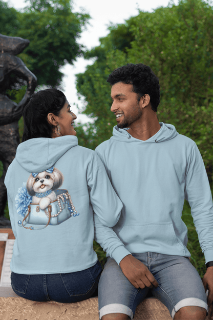 Blue Bow Shih Tzu Hooded Sweatshirt - Shih Tzu Gifts