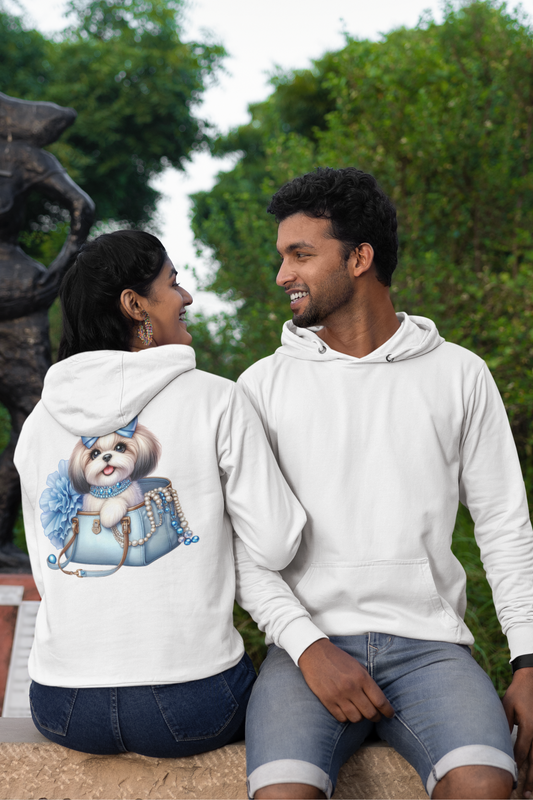 Blue Bow Shih Tzu Hooded Sweatshirt