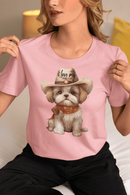 Cowboy Shih Tzu T-Shirt – Perfect Gift for Dog Lovers and Western Fans - Shih Tzu Gifts