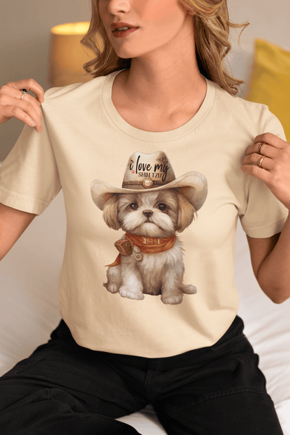 Cowboy Shih Tzu T-Shirt – Perfect Gift for Dog Lovers and Western Fans - Shih Tzu Gifts