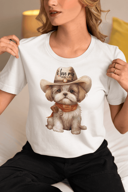 Cowboy Shih Tzu T-Shirt – Perfect Gift for Dog Lovers and Western Fans - Shih Tzu Gifts