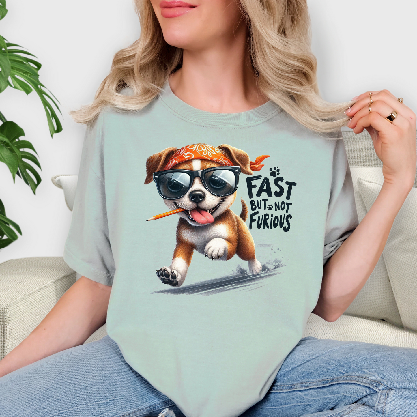 Fast But Not Furious Comfort Colors T-Shirt for Dog Lovers & Runners