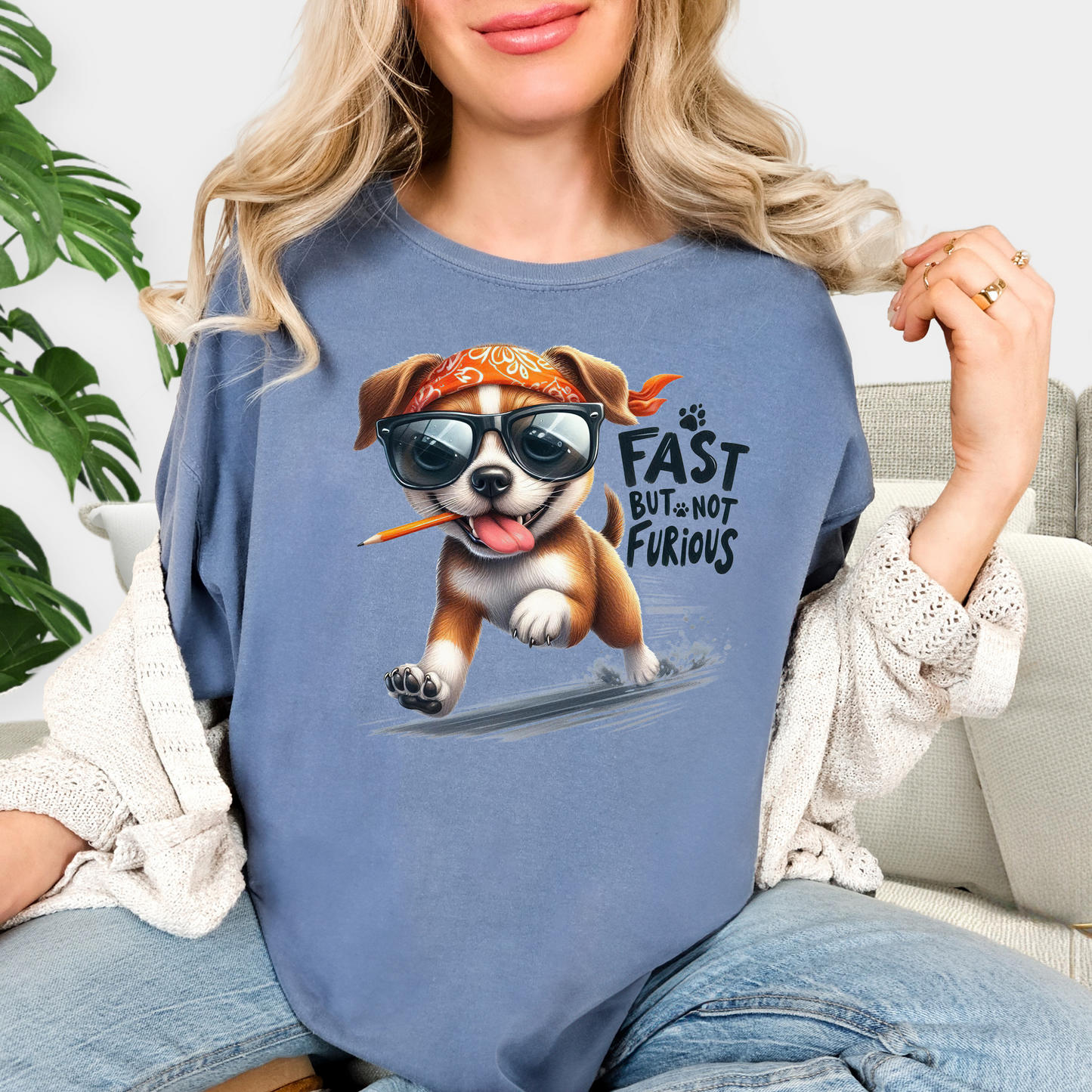 Fast But Not Furious Comfort Colors T-Shirt for Dog Lovers & Runners