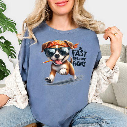 Fast But Not Furious Comfort Colors T-Shirt for Dog Lovers & Runners