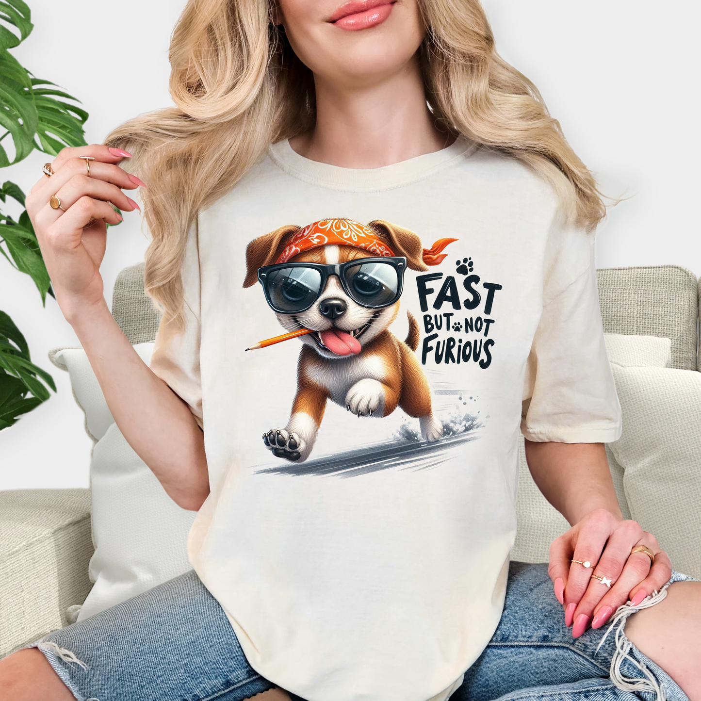 Fast But Not Furious Comfort Colors T-Shirt for Dog Lovers & Runners