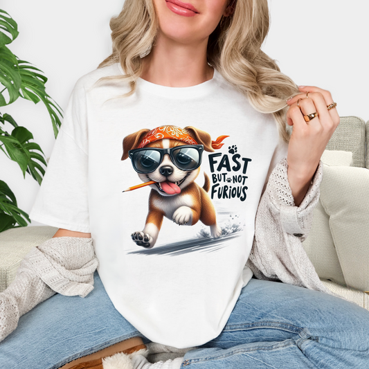 Fast But Not Furious Comfort Colors T-Shirt for Dog Lovers & Runners