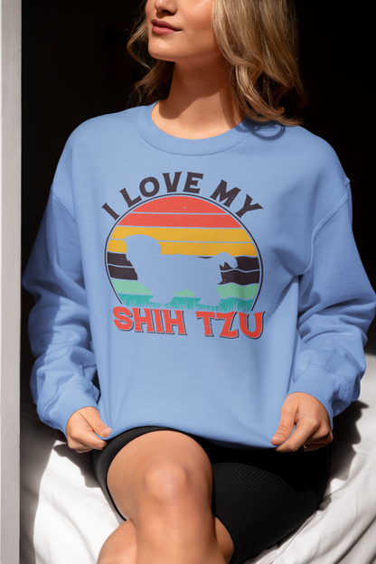 I Love My Shih Tzu With Rainbow Sweatshirt