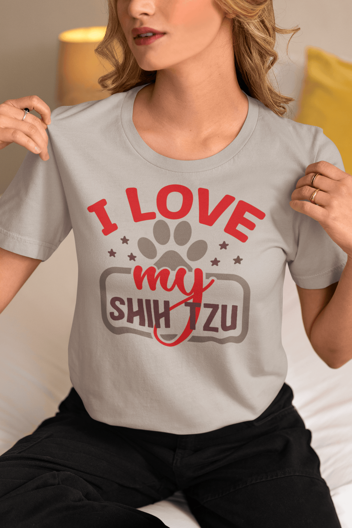 I Love My Shih Tzu with Paw T-Shirt - Perfect for Shih Tzu Dog Lovers - Shih Tzu Gifts