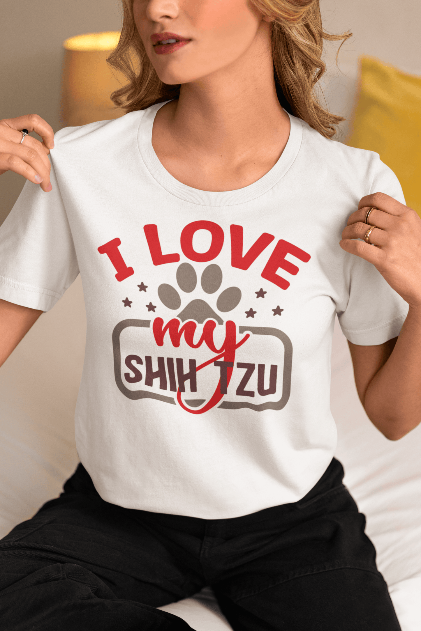 I Love My Shih Tzu with Paw T-Shirt - Perfect for Shih Tzu Dog Lovers - Shih Tzu Gifts